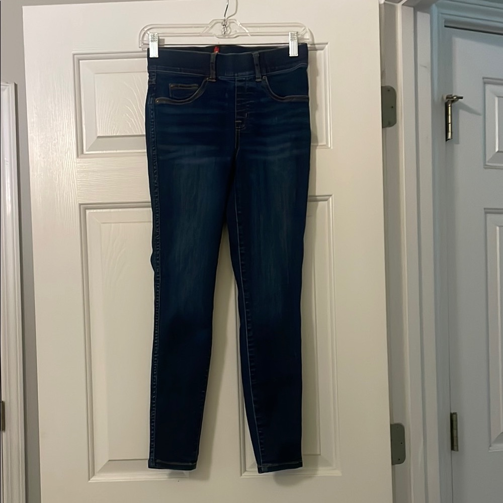 SPANX Blue Skinny Jeans with Wide Waistband